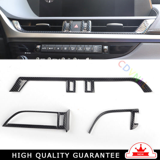 Middle Air Outlet Vent Cover Trim Fit for Lexus for ES 2018-21 Black Carbon Fiber