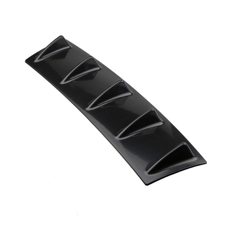 Universal Car Rear Bumper Lip Diffuser 5 Fin Shark Fin Style Black Bumper