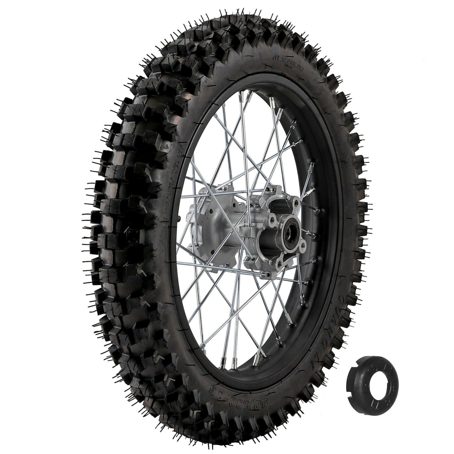 16-inch rear wheel, 90/100-16 tire + rim, suitable for Dirt Pit bicycles, large wheels for 125cc, 150cc, and 200cc models.