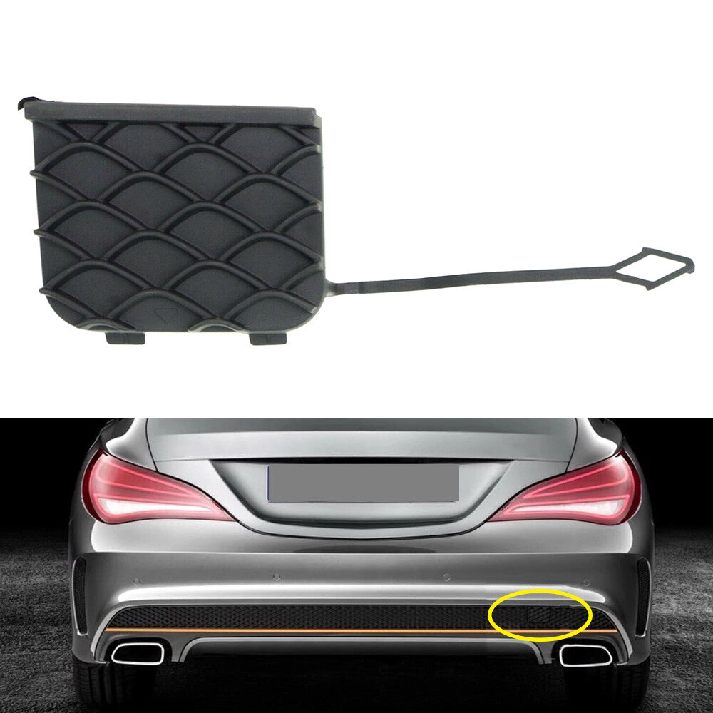 For 14-16 for Benz CLA250 CLA45 AMG Black Rear Bumper Tow Hook Trailer Eye Cover New