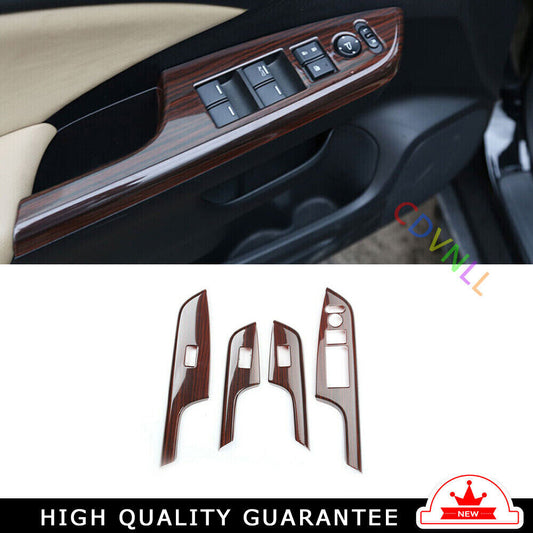 Glass Window Lifting Lock Panel Trim for Honda CR-V 2012-2016 Peach Wood Grain