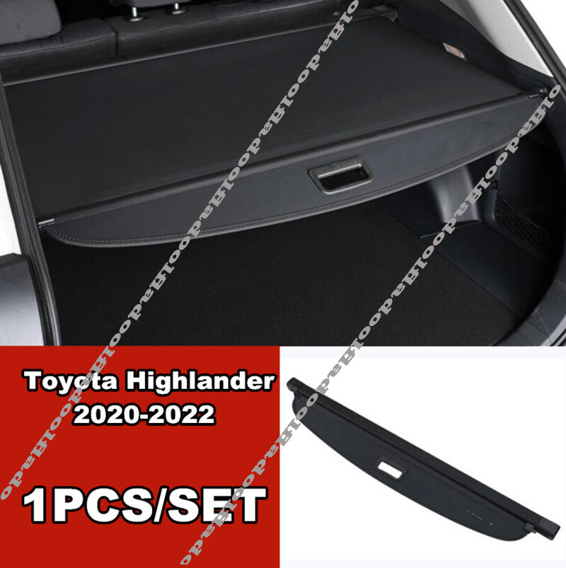 for Toyota Highlander 2020-23 Alloy Car Rear Trunk Cargo Luggage Shade Cover kit
