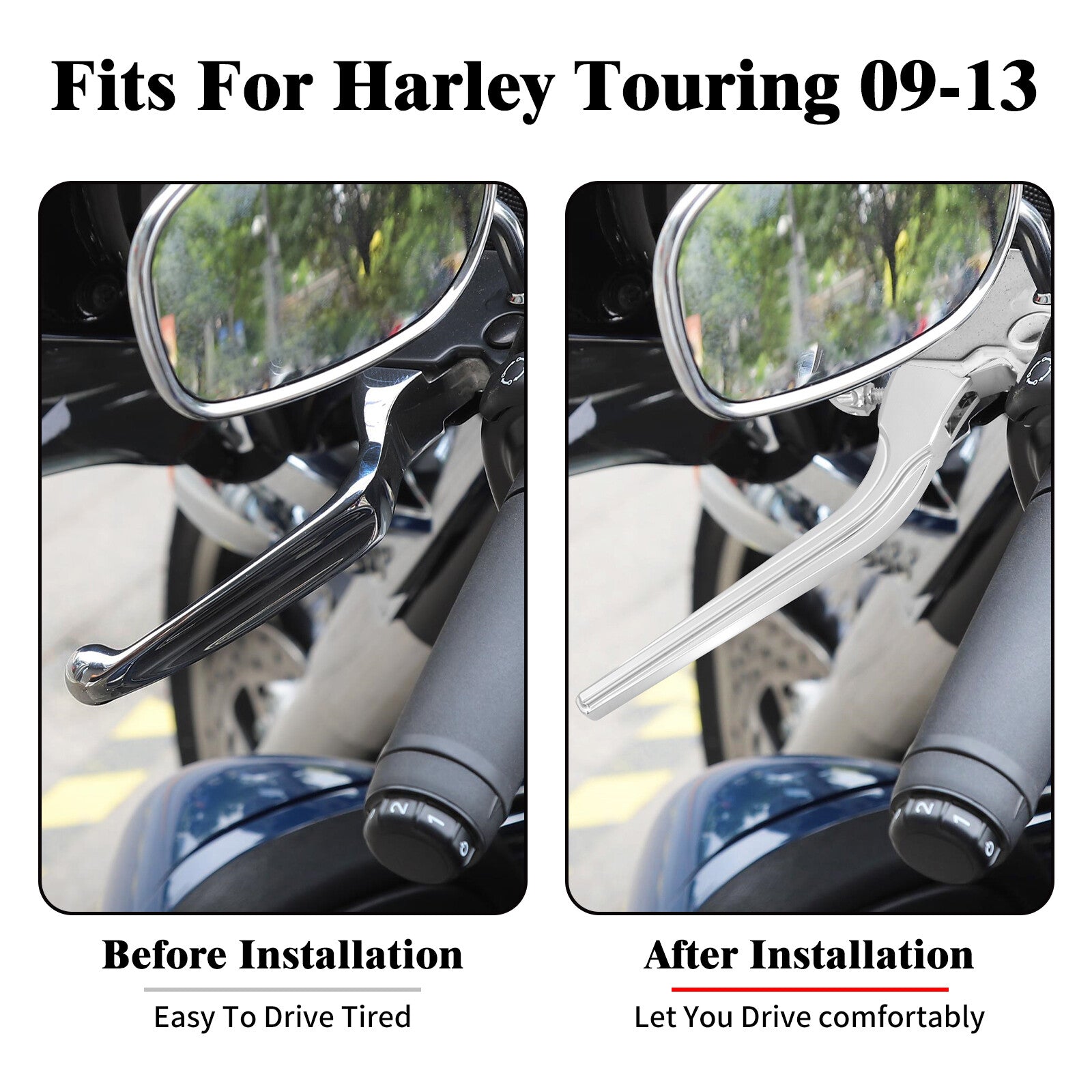 Chrome Brake Clutch Levers for Harley Touring Street Electra Road Glide 09-2013
