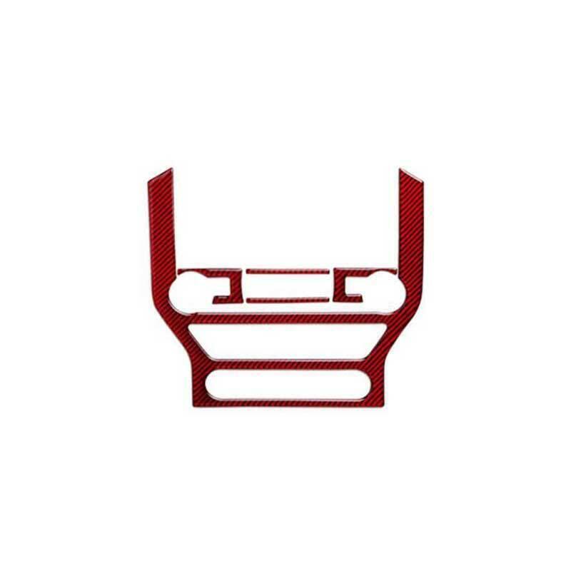 for Ford for Mustang for Shelby 2015-2022 Red Carbon Fiber CD Button Control Frame 5PCS