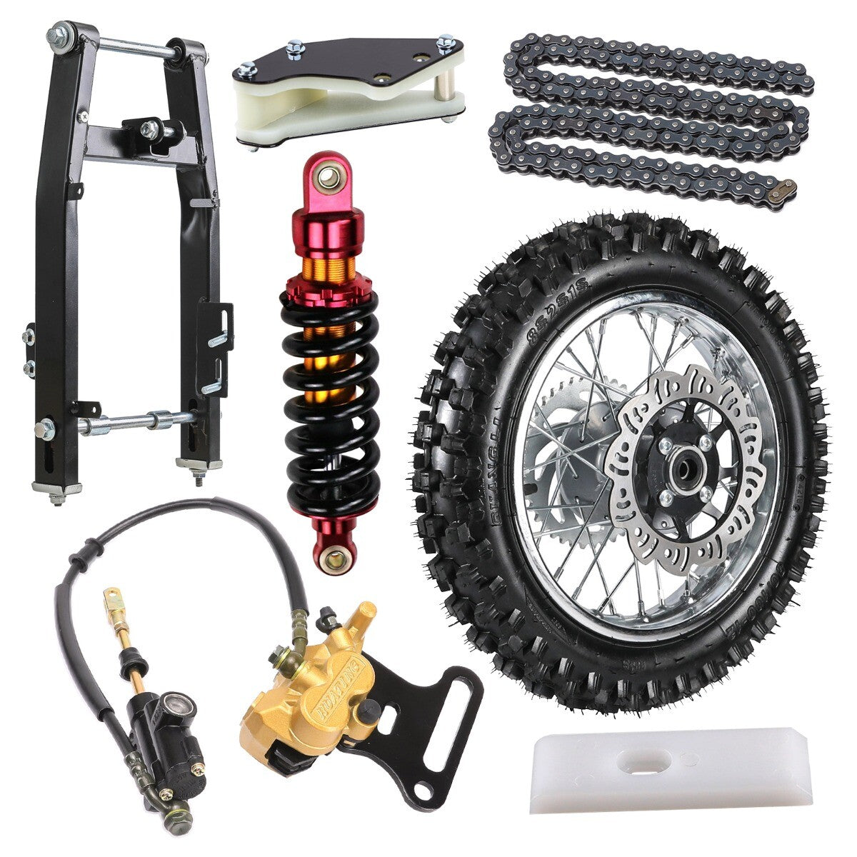 12-inch rear shock absorber, swingarm, 80/100-12 tire grooves, bicycle CRF70 SSR 110 125cc 140cc