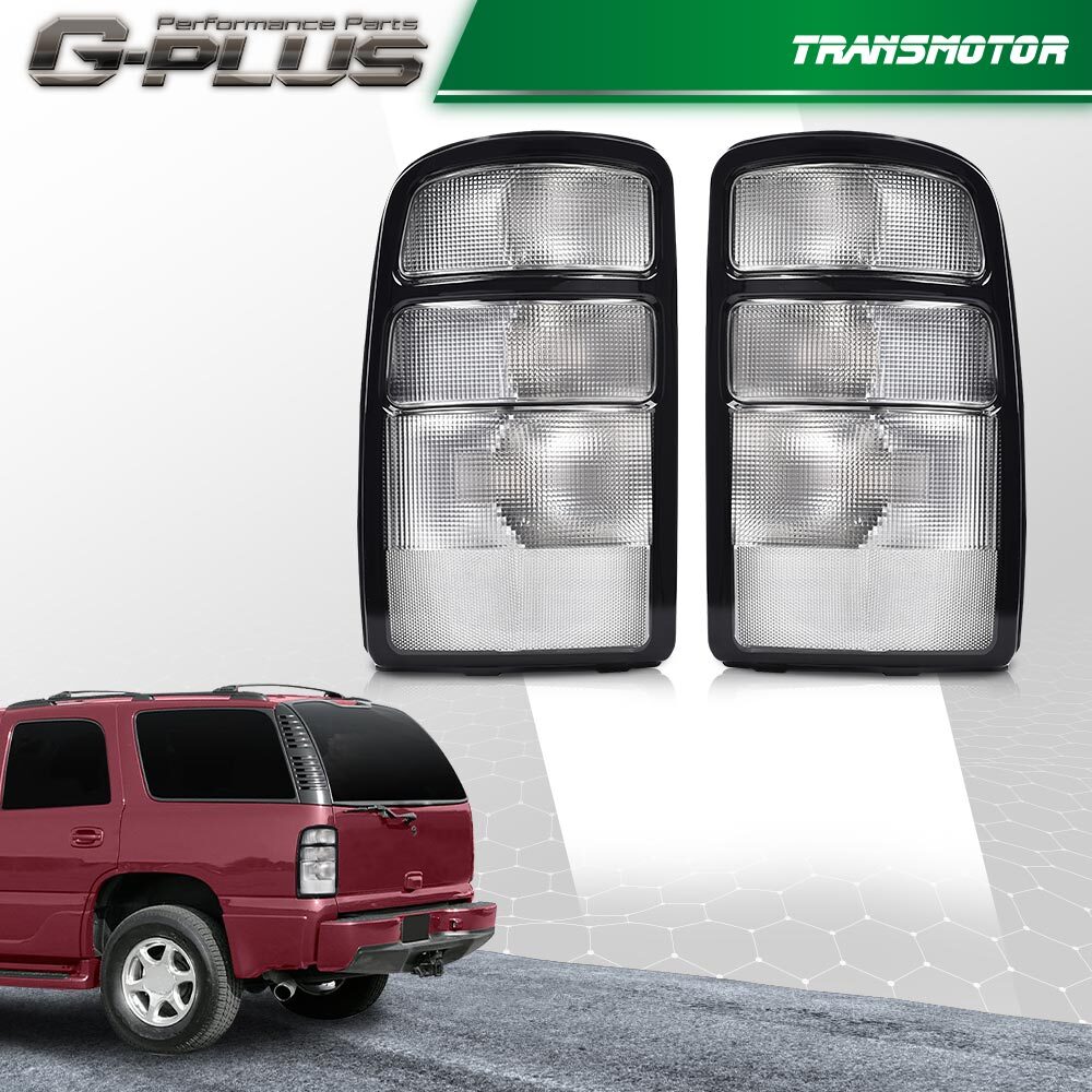Fully transparent European taillights suitable for 00-06 for Chevrolet Suburban Tahoe with bulbs.