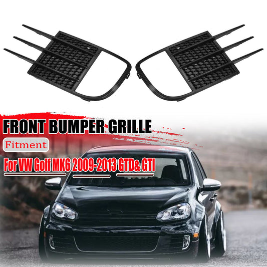 Two front bumper fog light grille cover trims for 2009-2013 for Volkswagen for Golf GTI GTD MK6.