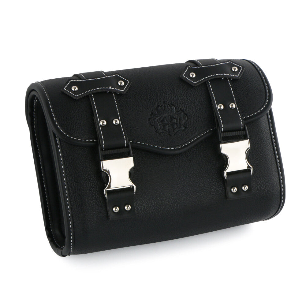 Black motorcycle saddlebag PU tool case bar bag storage for Harley Dyna