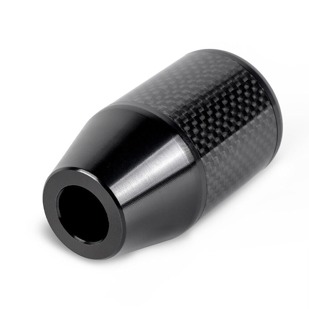 Black Carbon Fiber Universal Aluminum Trim Manual Gear Shift Knob Shifter Lever
