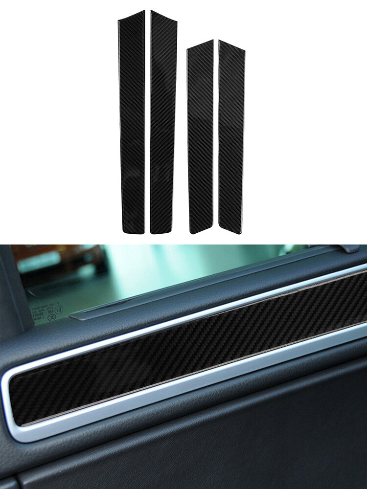 4Pcs Car Door Trim Strip Cover Decor Carbon Fiber for VW Touareg 2011-2018