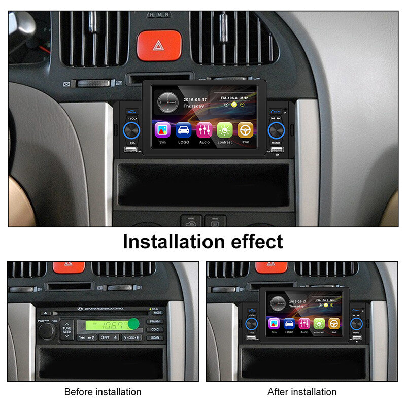 5-inch HD 1DIN LCD Touchscreen Car Bluetooth Stereo Radio FM USB AUX TF MP5 Player