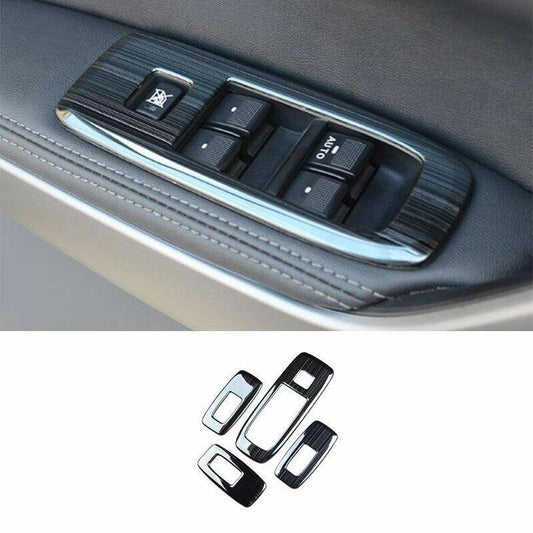 for Ford Ranger 2015-2022 Black Titanium Window Lock Lift Panel Trim Frame 4PCS
