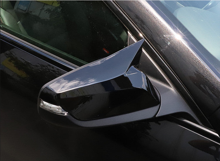 2X Piano Black Ox Horn Rearview Mirror Cover Trim for Chevrolet Malibu 2016-2021