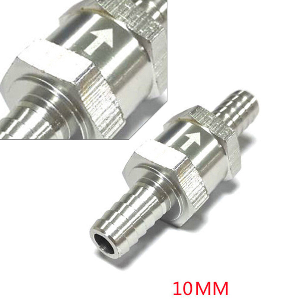 For Gas or Diesel fuel 10mm Silver 1x One way Check valve Non Return Inline