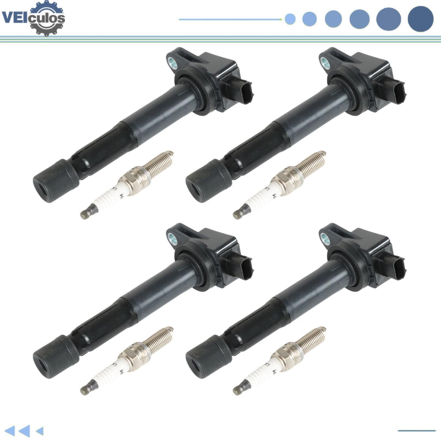 4x Ignition Coils UF629 + Iridium Spark Plug 97390 For 2009-2014 for Acura TSX 2.4L