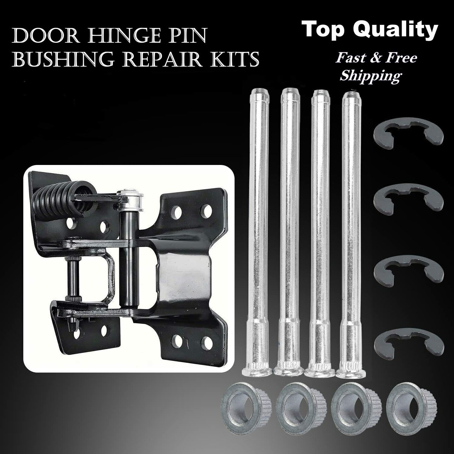 Door hinge pin and bushing repair kit compatible with 1994-2004 for Chevrolet S10