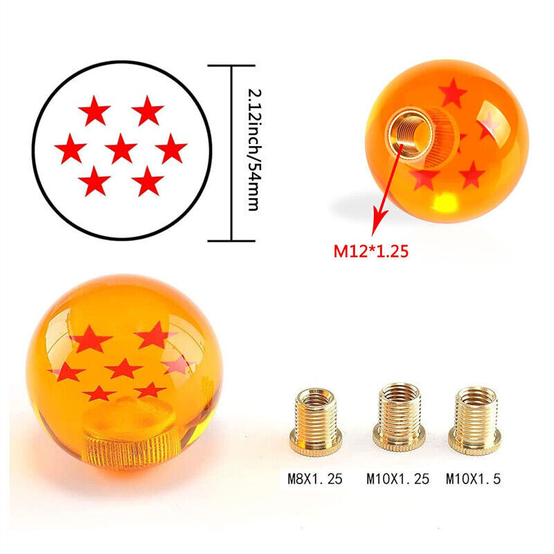 1Pc Dragon Ball Z Manual Transmission Ball Gear Shifter Shift Knob 7 Star Orange