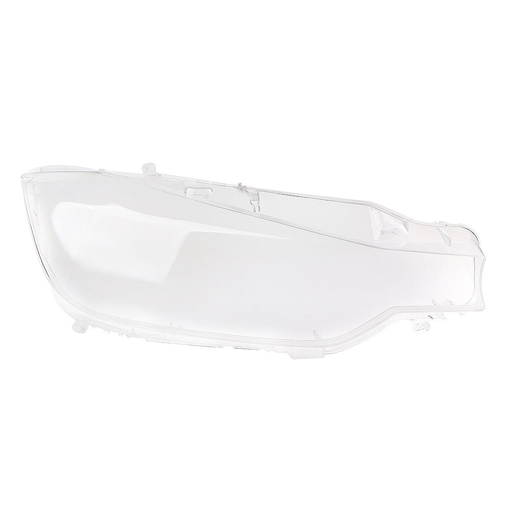 A pair of front transparent headlight lens covers for BMW F30 3 Series 12-15