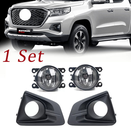 Pair Front Bumper Fog lamp + Fog lamp cover for Changan Hunter F70