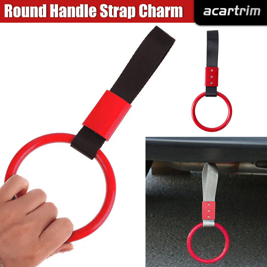 Round Red Black Jdm Tsurikawa Ring Subway Train Bus Handle Strap Charm Drift New