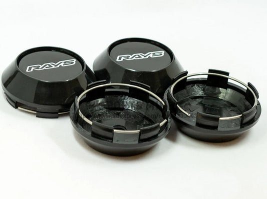 4-piece set of 68mm ray rim caps, hub center caps, hub logos, black TE37