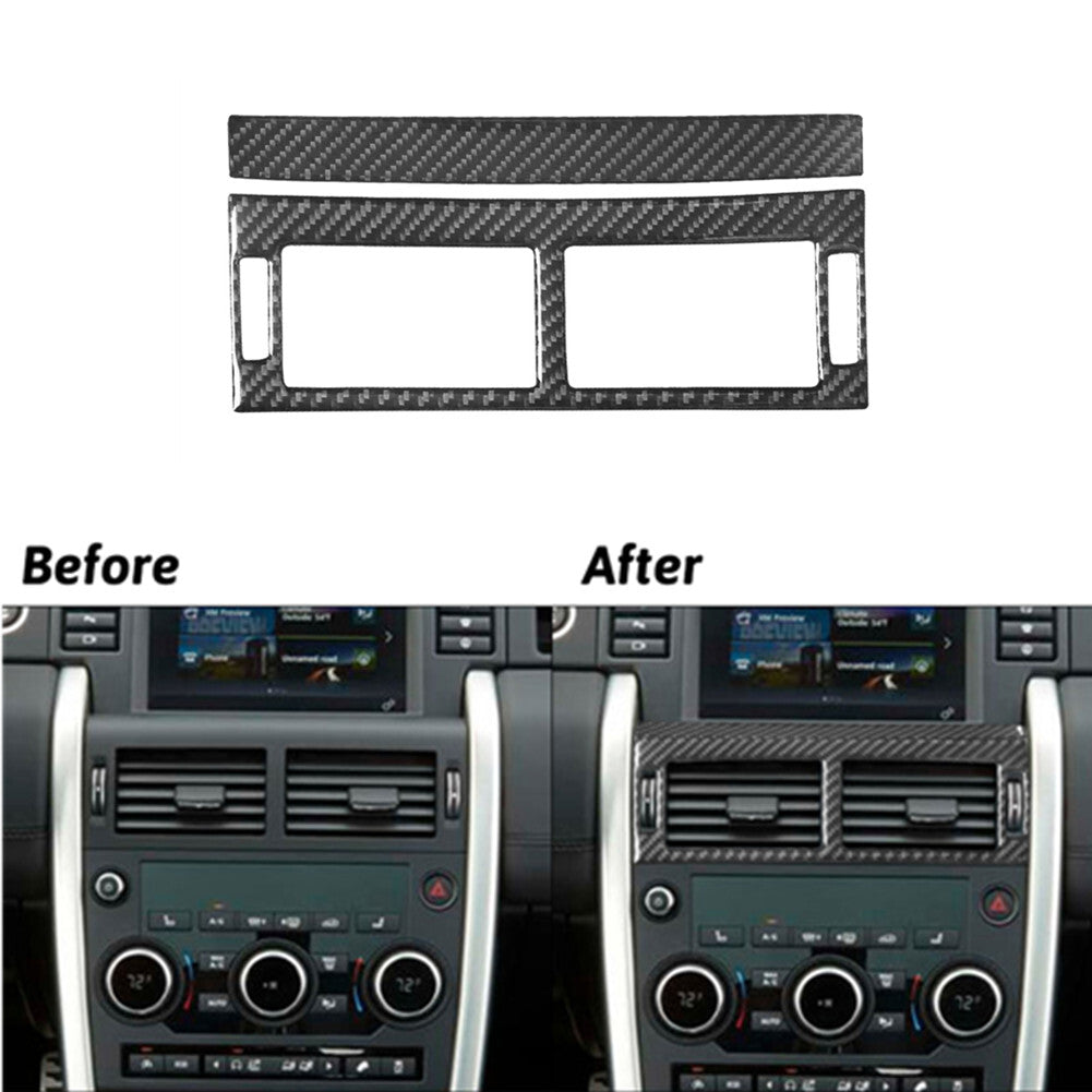2Pcs Carbon Fiber Center Air Vent Trim for Land Rover Discovery Sport 2015-2019