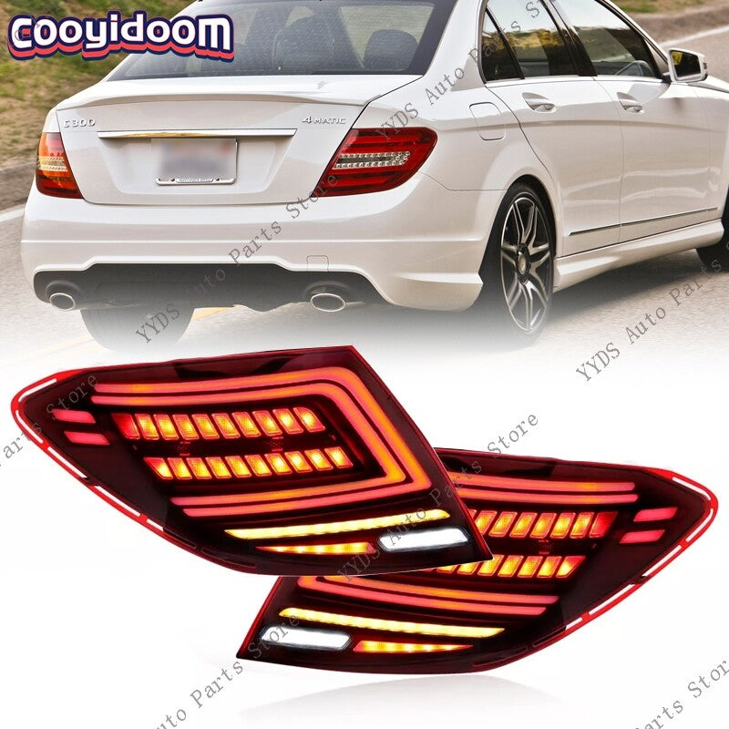 Pair LED Tail Light Brack Lamp for Mercedes-Benz W204 C200 C250 C300 2007-2014