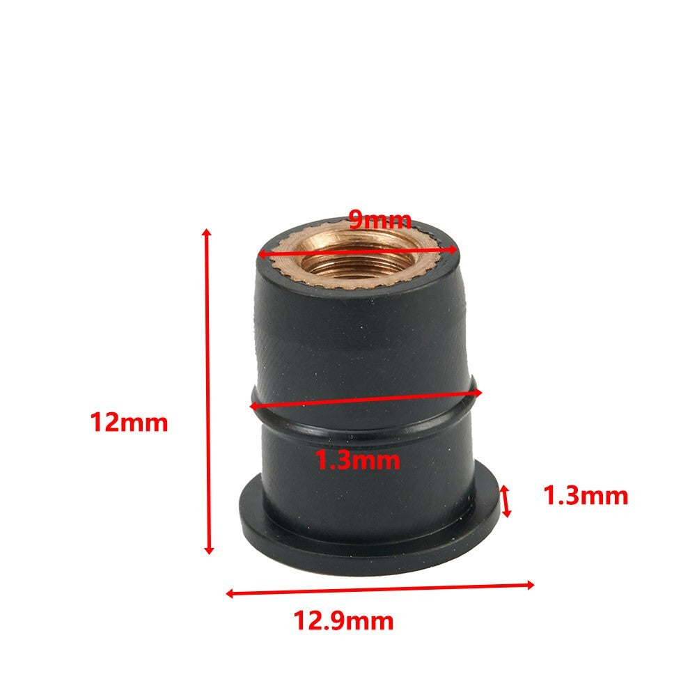 10PCS / KIT-Universal Rubber Nuts M6 Neoprene Nuts Damper Panel Fixing 6mm