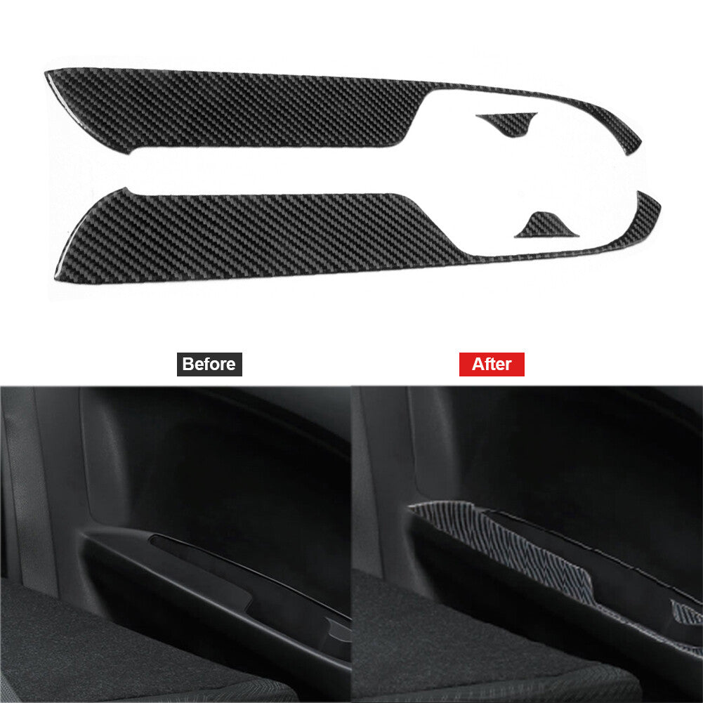 4X Carbon Fiber Rear Handrail Decorative Trim Cover for Honda for Civic Coupe 13-15