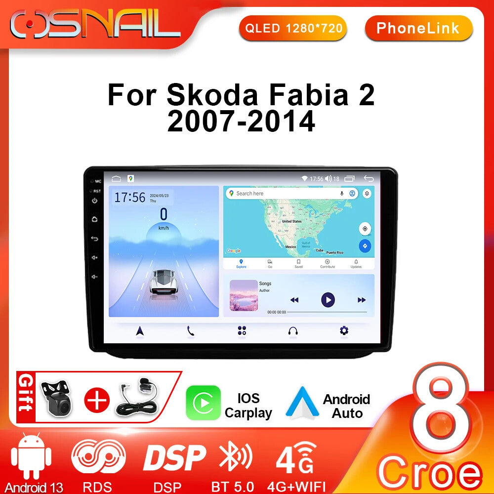 for Skoda Fabia 2 2007-14 Car Radio Auto Multimedia Player GPS Navi System Video