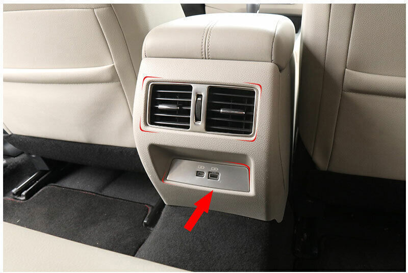 Rear USB Socket Switch Cover Trim for Nissan Altima Teana 2019-2022 Silver Steel