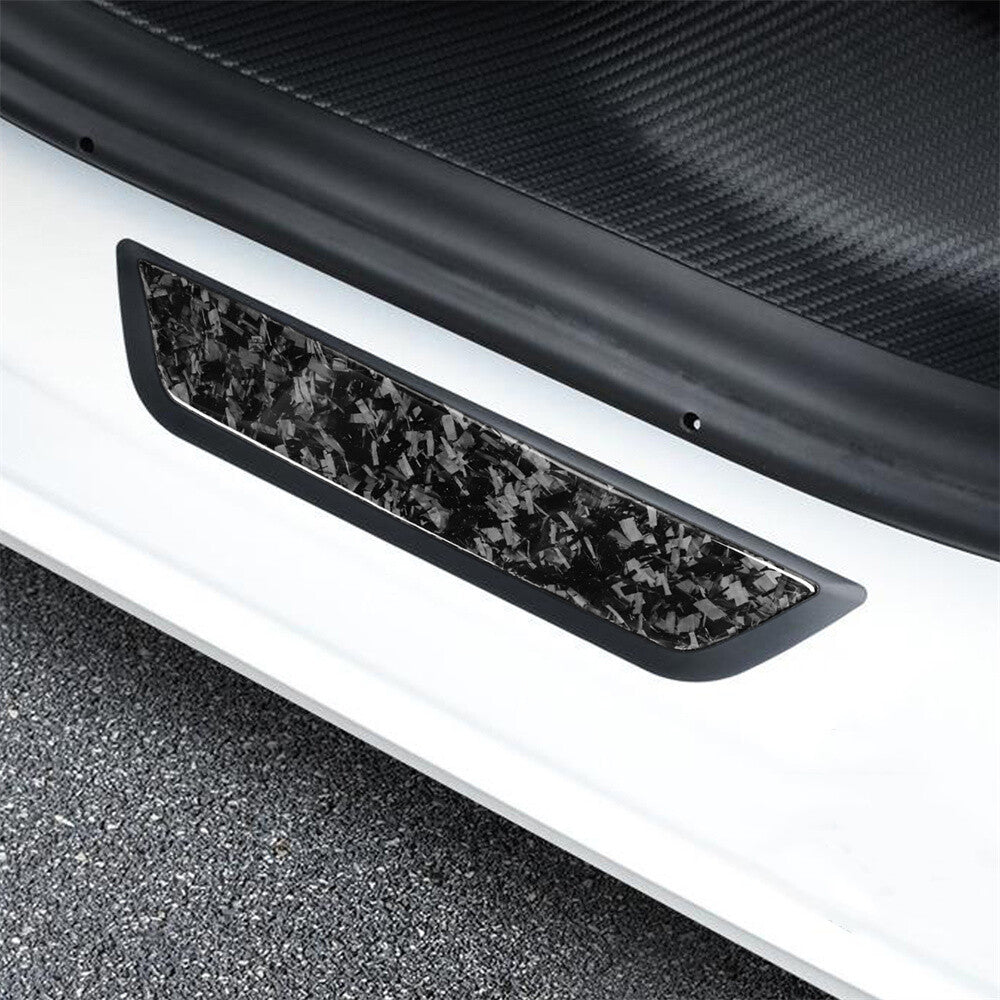 Forged Carbon Fiber Rear Door Sill Scuff Guard Cover for Tesla Model 3 Y 2017-23