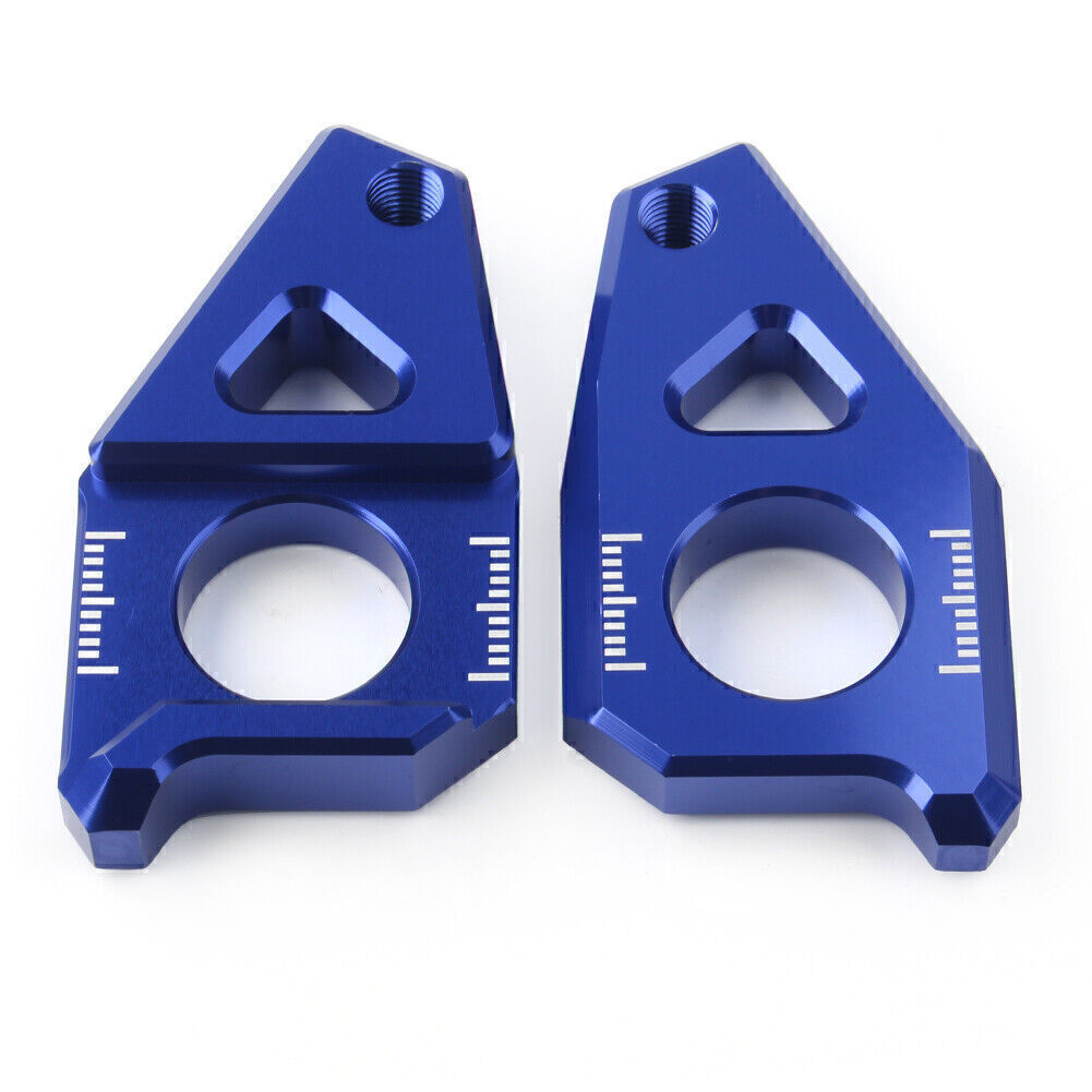 for Yamaha YZF R1 FZ8 FZ1 TMAX 530 Blue Axle Spindle Chain Adjuster Blocks