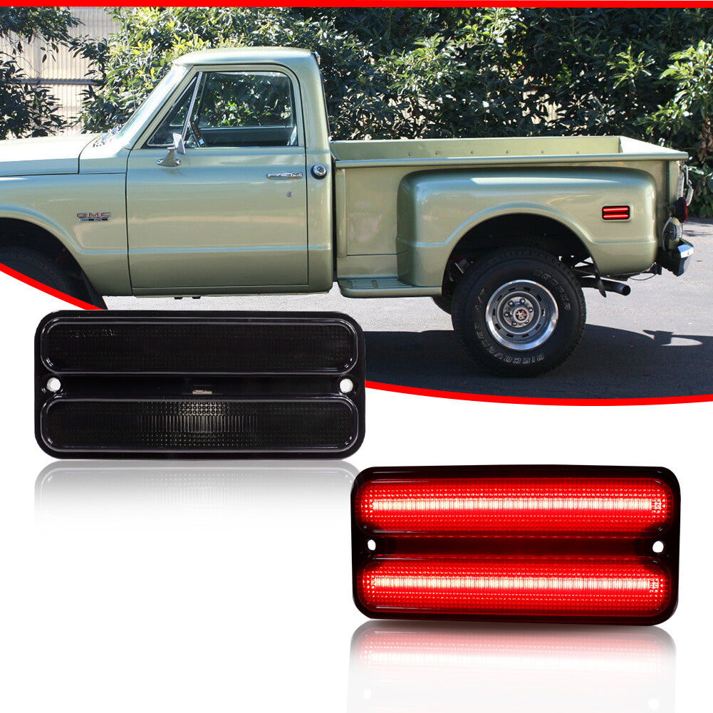 Two red LED marker lights for 1968-1972 for Chevrolet for GMC trucks.