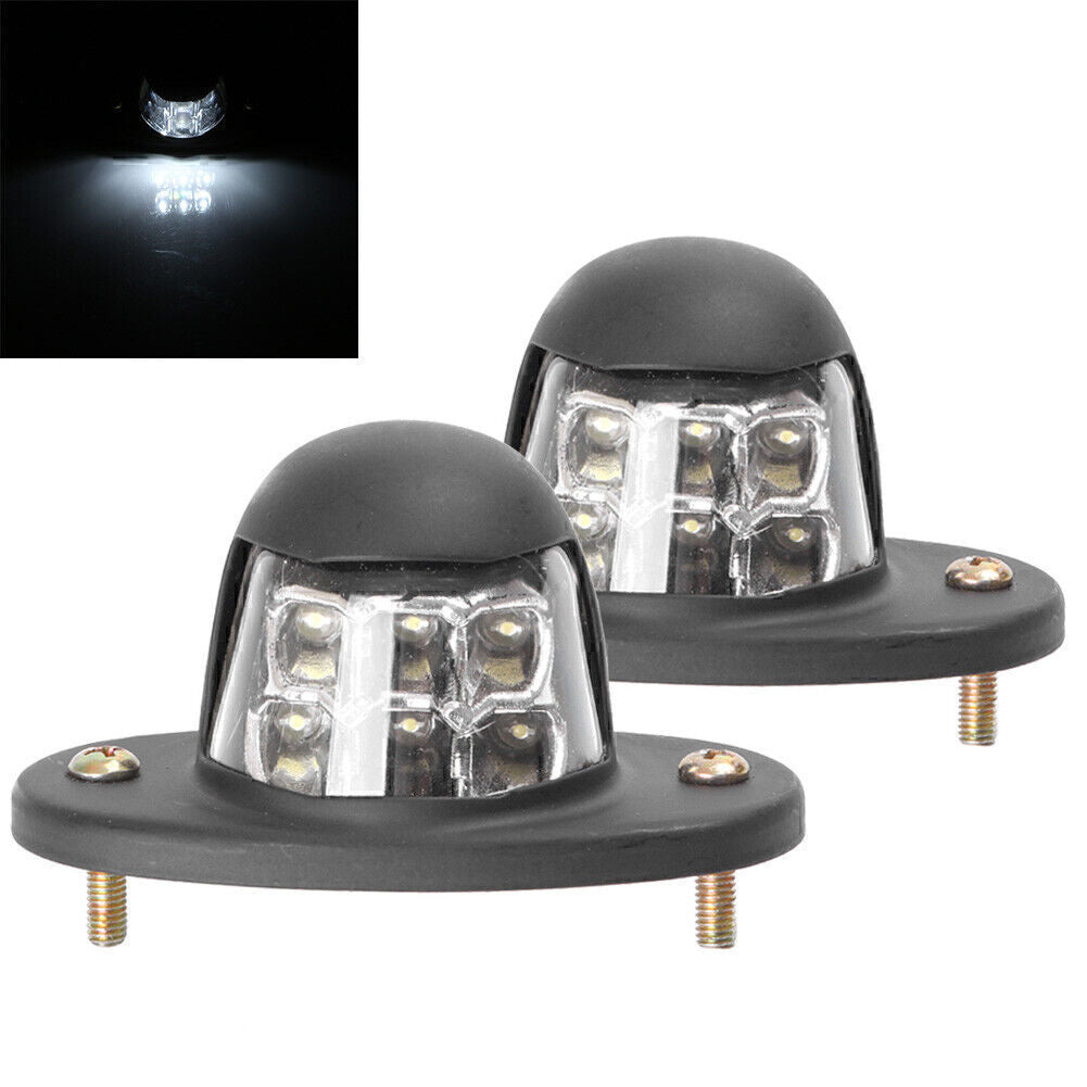 Universal White LED Truck License Plate Lights Car Door Lights Rear Tag Lamp