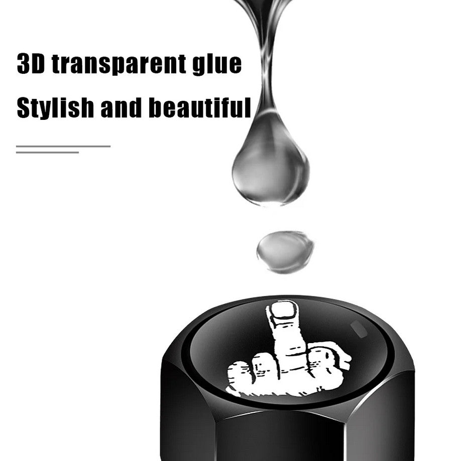 4-piece car tire valve cover rod air dust cover, premium metal, blue and white, suitable for VW .