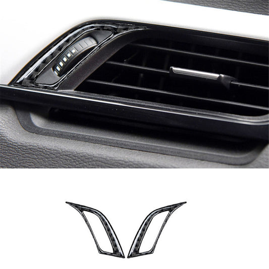 2Pcs Carbon Fiber Side Air Vent Outlet Cover Trim for BMW X1 F48 2016-2018