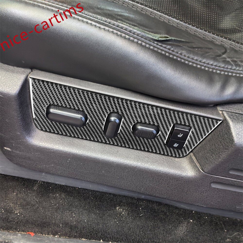 2¡ÁCarbon Fiber for Seat Adjustment Switch Button Panel Cover for Ford F150 2009-2014