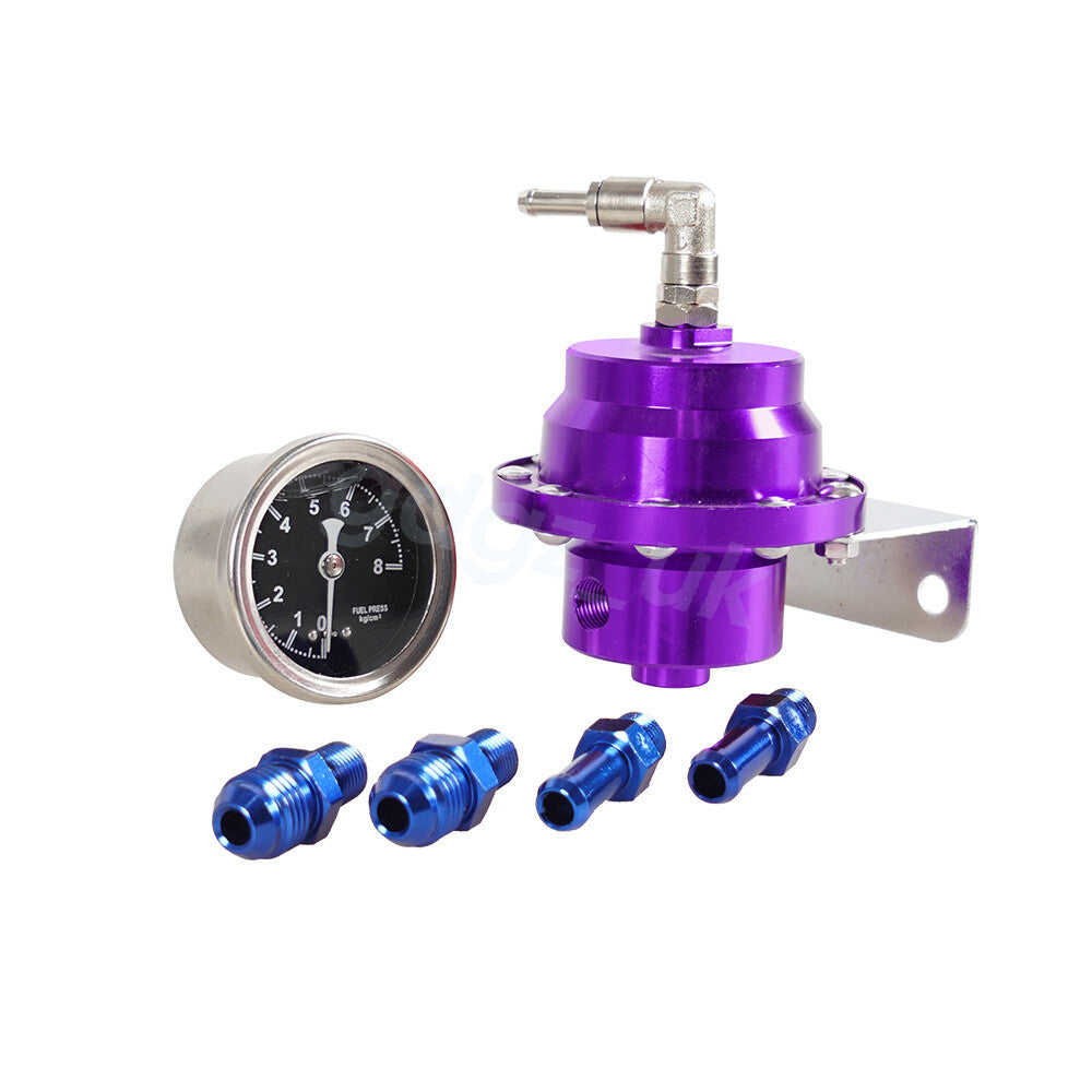 Universal Adjustable Car Fuel Pressure Regulator with Oil Gauge Kit 0-160 PSI L
