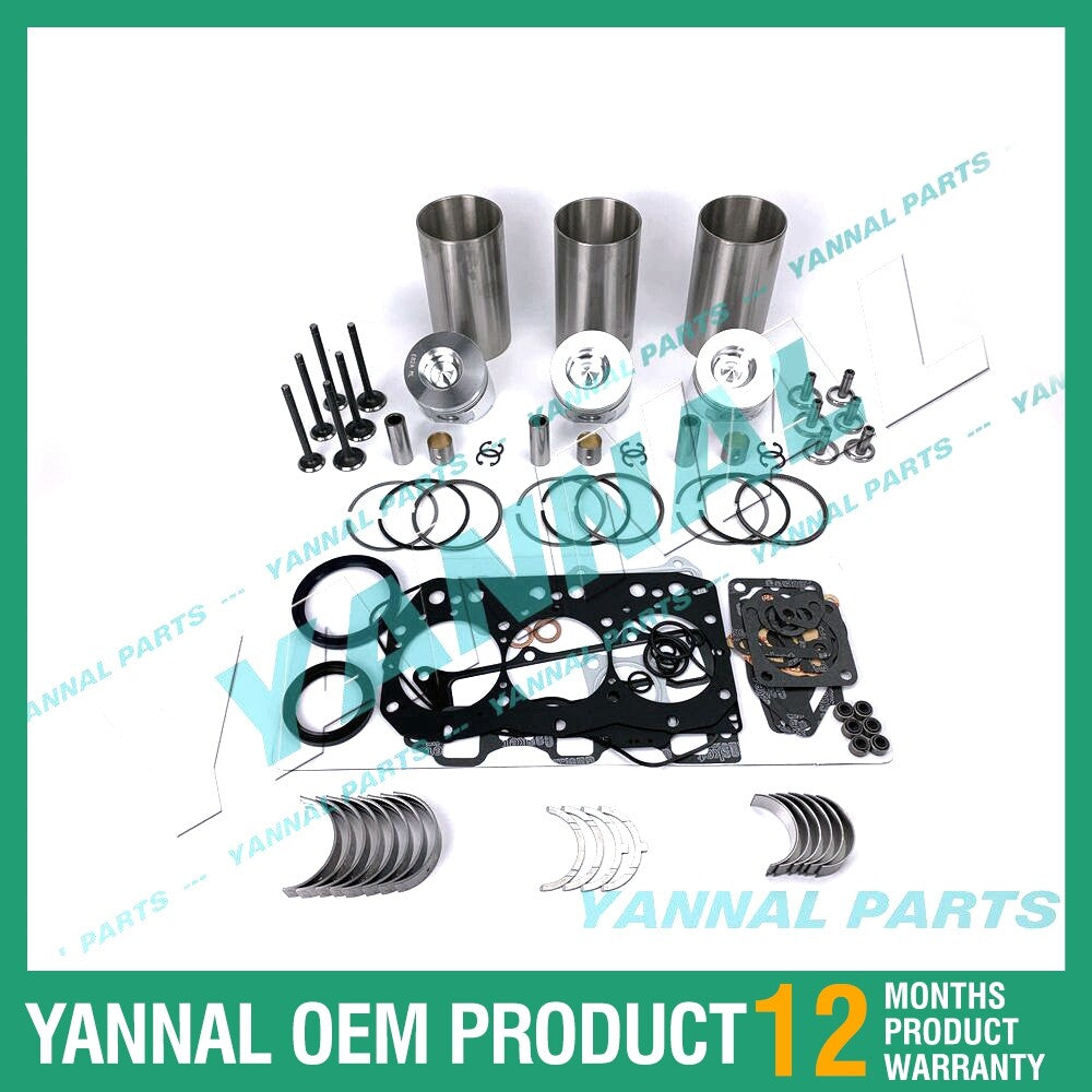 3JH2 Engine Rebuild Kit with Shim Bearing Valve for Yanmar Diesel Engines