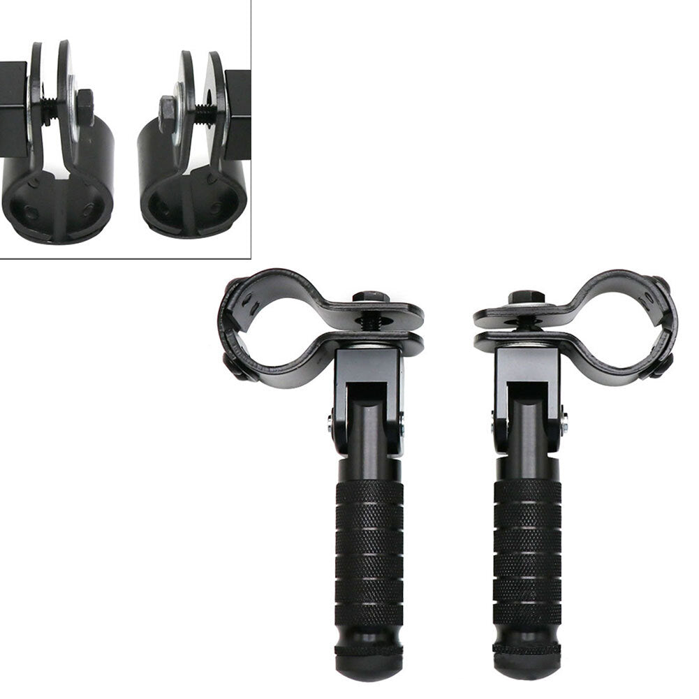 2x Folding Rearsets Folded Motorbike Footrest Bicycle Foot Pegs Pedal Black CNC