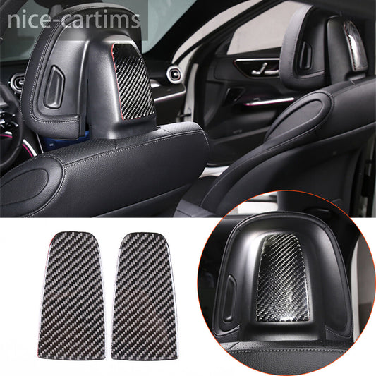 for Benz C Class W206 2022-23 Inner Front for Seat Headrest Panel Cover Carbon Fiber