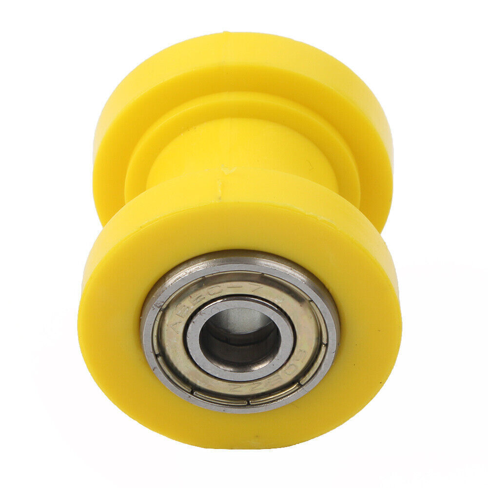 8mm Yellow Chain Roller Slider Tensioner Guide Pulley For Motorcycle Dirt Pit