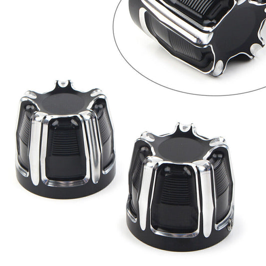 CNC Front Axle Nut Cap Covers Fit for Harley Softail Touring Street Glide Black