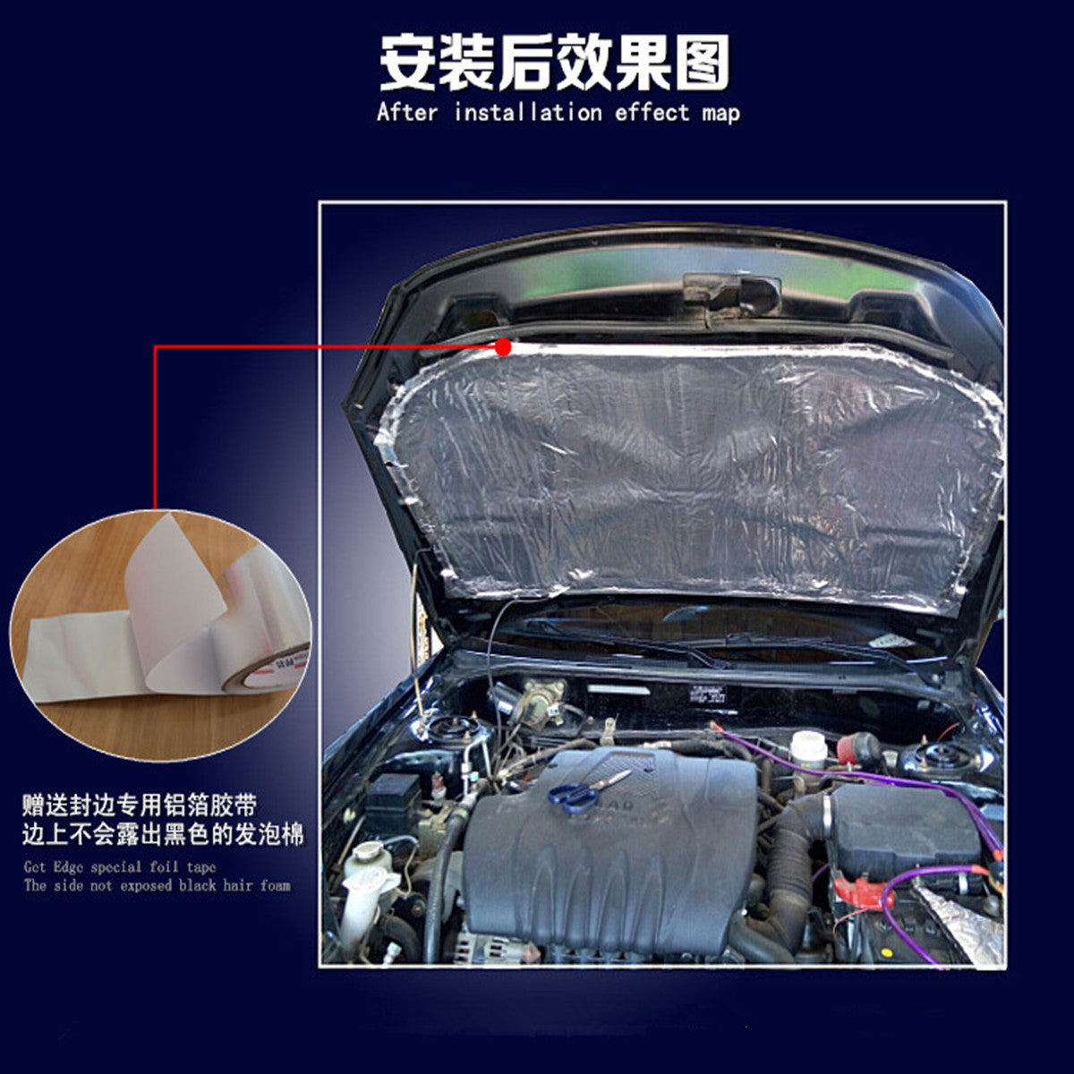 Car Heat Shield Mat Auto Turbo Exhaust Muffler Hood Insulation Barrier Pad 1¡Á1.4