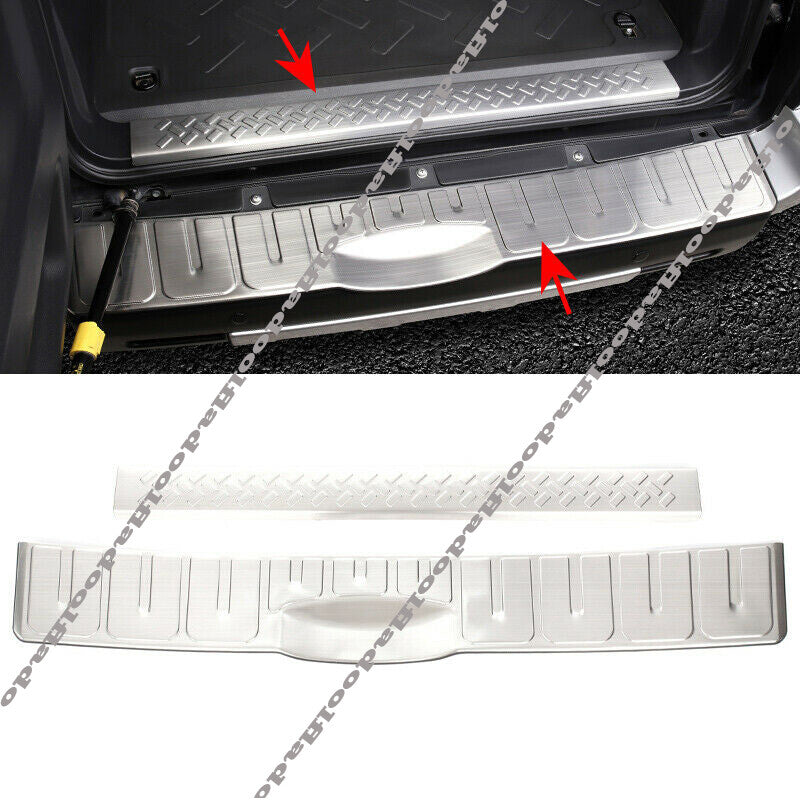 for Toyota FJ Cruiser 2007-2021 Silver titanium Rear Bumper Sill Plate Protector