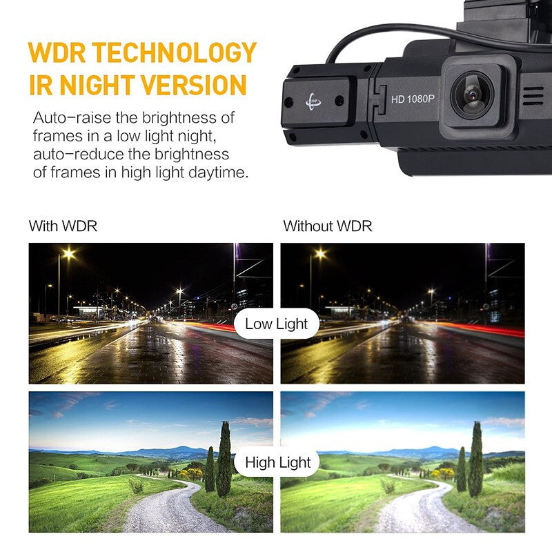 Dual Lens Car DVR Dash Cam Video Recorder 1080P Front And Inside Camera G-Sensor