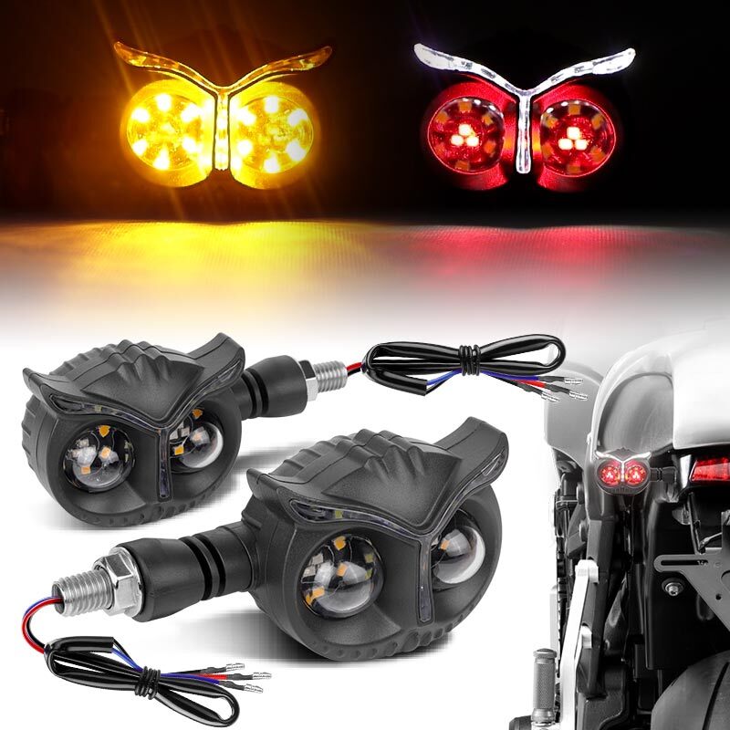 2X Universal Motorcycle LED Turn Signal Light Running Indicators Tail Lamp 12V