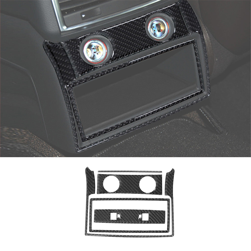 5Pcs Carbon Fiber Rear Control Frame Trim for Audi Q7 2007-2015