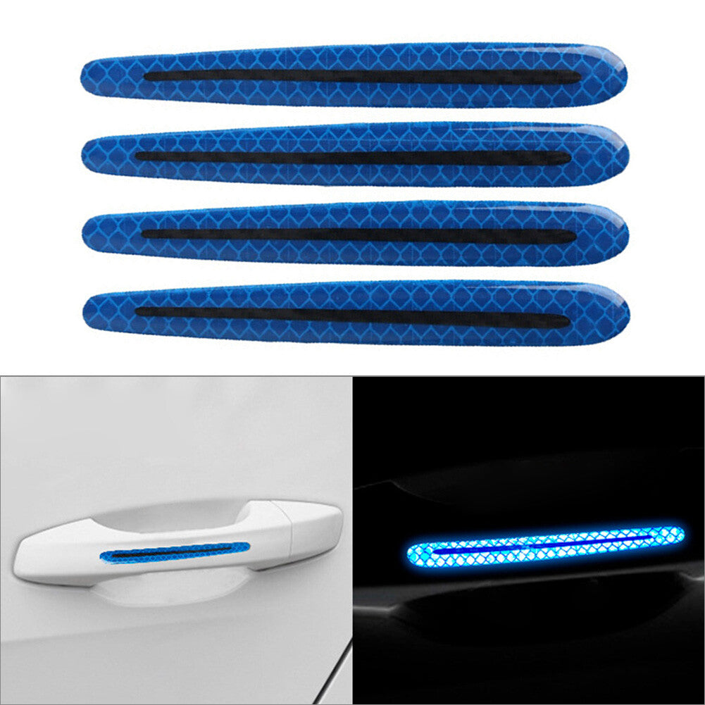 Carbon Door Handle Reflective Sticker Scratches Protection Car Universal Blue